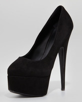 Thumbnail for your product : Giuseppe Zanotti Pointed-Toe Platform Suede Pump