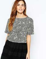 Thumbnail for your product : Warehouse Blossom Print Cropped T-Shirt