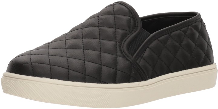 black quilted slip on shoes