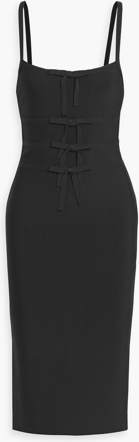 Herve Leger Alicia bow-detailed bandage midi dress