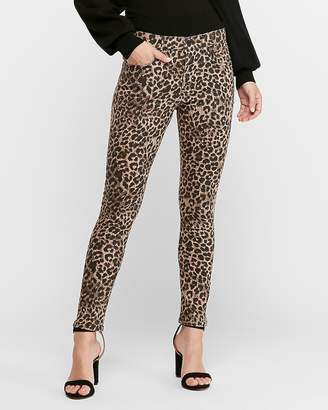 Express High Waisted Leopard Jean Ankle Leggings