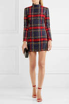 Thumbnail for your product : Balmain Tartan Tweed Mini Dress - Red