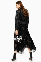 Thumbnail for your product : Topshop Black Jacquard Lace Trim Midi Skirt