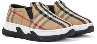 Burberry Children Vintage Check canvas slip-on sneakers