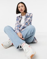 Thumbnail for your product : ASOS DESIGN long sleeve boyfriend shirt in blurred plaid