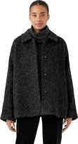 Thumbnail for your product : Eileen Fisher Classic Collar Coat (Charcoal) Women's Clothing