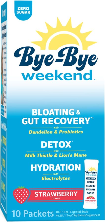 Dr. Stephanie's Bye Bye Weekend Strawberry Drink Mix, 10 CT