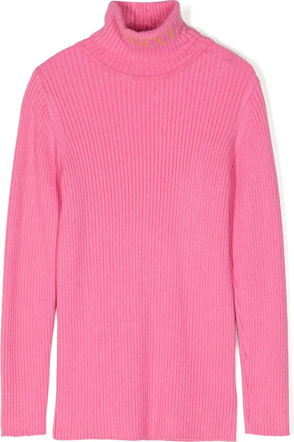 PUCCI Junior Logo-Embroidered Cable-Knit Jumper ShopStyle Girls