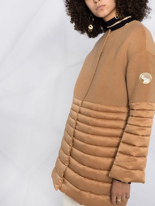Elisabetta Franchi Long-Sleeved Panelled Puffer Coat