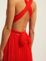 Thumbnail for your product : Maria Lucia Hohan Margo Open Back Pleated Tulle Dress - Womens - Red