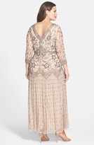 Thumbnail for your product : Pisarro Nights Beaded Mesh Gown (Plus Size)