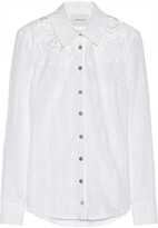 Thumbnail for your product : Hampton Sun Finds + Teatum Jones Idaho pointelle-paneled flocked cotton shirt
