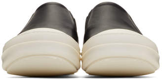 Rick Owens Black and Off-White Boat Slip-On Sneakers
