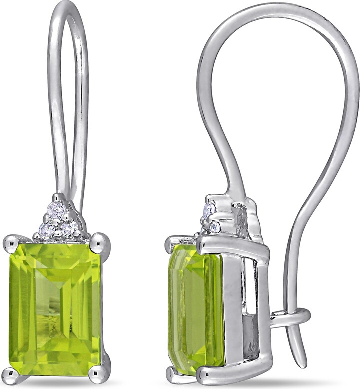 Julianna B. Peridot & Diamond Euroback Earrings