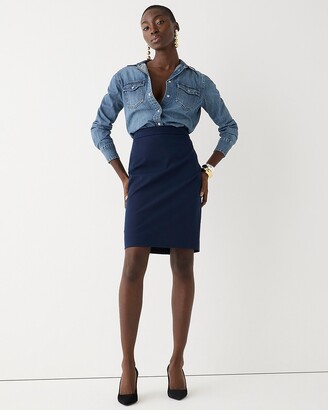 J.Crew Petite No. 2 Pencil® skirt in bi-stretch cotton blend - ShopStyle