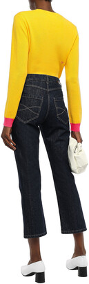 Chinti and Parker Chinti & Twin Heart Embroidered Wool And Cashmere-blend Sweater