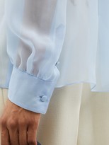 Thumbnail for your product : Dolce & Gabbana Pussy-bow Silk-chiffon Blouse - Light Blue
