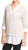 Thumbnail for your product : Old Navy Women's Open-Stitch V-Neck Sweaters