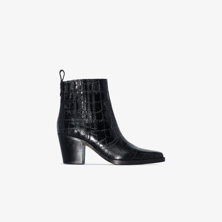 ganni snakeskin boots