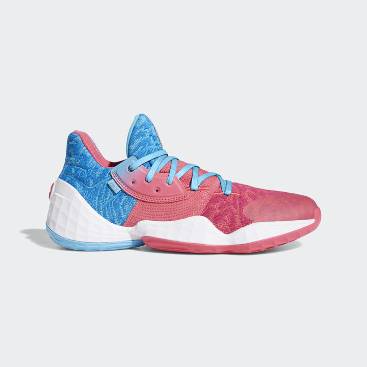 blue and pink basketball shoes