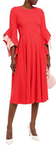 Thumbnail for your product : Roksanda Ruffled Gathered Two-tone Crepe Midi Dress