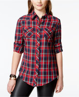 Thumbnail for your product : Angie Juniors' Plaid Button-Down Shirt