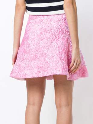 MSGM quilted embroidery A-line skirt
