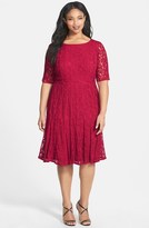 Thumbnail for your product : Adrianna Papell Lace Fit & Flare Dress (Plus Size)