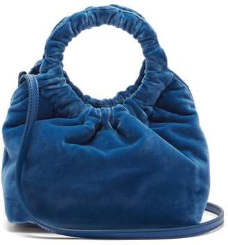 The Row Double Circle Small Velvet Bag - Womens - Blue