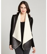 Thumbnail for your product : RD Style black faux shearling knit sleeve jacket