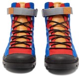 Thumbnail for your product : eye/LOEWE/nature Logo-patch Canvas Hiking Boots - Blue