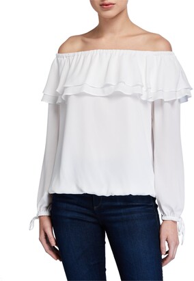 MICHAEL Michael Kors Women's White Long Sleeve Tops | ShopStyle