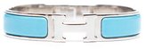 Thumbnail for your product : Hermes Pre-Owned Blue Enamel Silver Clic Clac PM Bracelet
