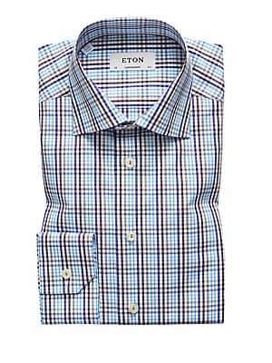 Eton Men's Contemporary Fit Checked Button-Front Shirt
