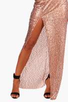 Thumbnail for your product : boohoo Sequin Split Maxi Dress