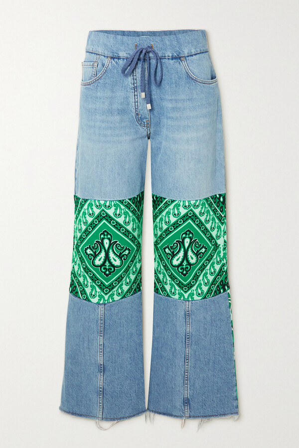 Etro - Patchwork Flared Jeans - Green
