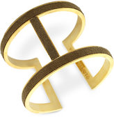 Thumbnail for your product : Vince Camuto Gold-Tone Suede Inlay T-Bar Cuff Bracelet