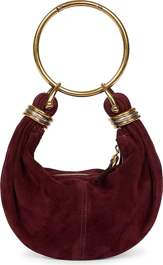 Chloé Women's Mini Bracelet Suede Hobo Bag - Black