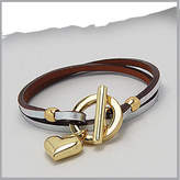 Thumbnail for your product : Lovethelinks Leather Wrap Around Bracelet With Gold Heart