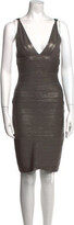 Plunge Neckline Knee-Length Dress 