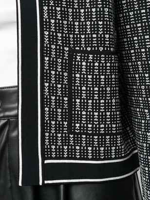 Karl Lagerfeld Paris Fitted Intarsia Knit Jacket