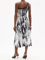 Thumbnail for your product : Christopher Kane Mindscape One-shoulder Cotton-jersey Dress - Black White