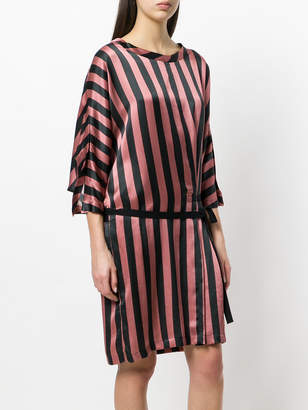 Ann Demeulemeester striped wrap detail dress