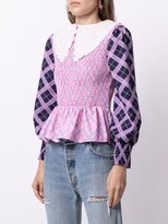Thumbnail for your product : Olivia Rubin Check-Print Contrast-Collar Blouse