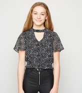 Thumbnail for your product : New Look Girls Chiffon Leopard Print Choker Top