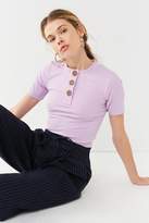 Thumbnail for your product : Urban Outfitters Rina Ribbed Knit Button-Down Tee