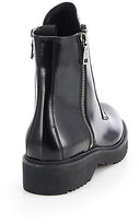 Thumbnail for your product : Prada Patent Leather Lace-Up Combat Boots