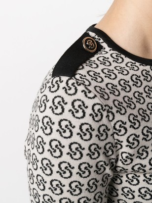 Ferragamo Logo-Intarsia Knitted Top