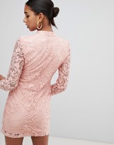Thumbnail for your product : In The Style lace plunge long sleeve dress