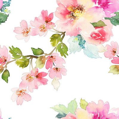House of Hampton Noe Removable Nursery Spring Floral 10' L x 120\